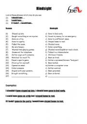 English Worksheet: HINDSIGHT - THIRD CONDITIONAL