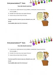 English Worksheet: oral presentation