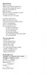 English Worksheet: Diamond Heart by Alan Walker