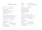 English Worksheet: A million Dreams (Listening skills)