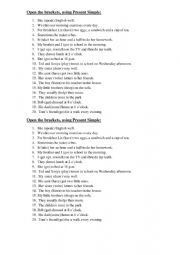 Present Simple -  worksheet