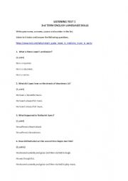 English Worksheet: Listening test