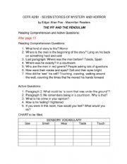 THE PIT AND THE PENDULUM - ESL worksheet by Karyna Ribeiro