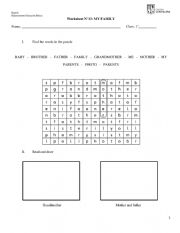 English Worksheet: Family Members