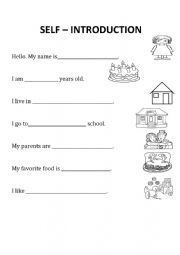 English Worksheet: Introducing oneself