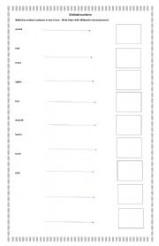 ordinal numbers 