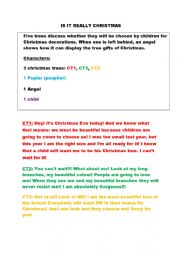 English Worksheet: Christmas play - 5 pupils