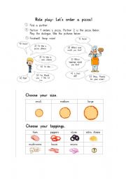 English Worksheet: Let�s order a pizza!