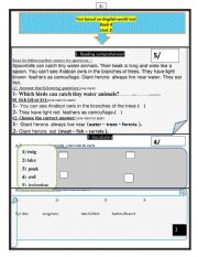 test based on English world course