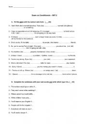 English Worksheet: Conditionals Zero-First-Second