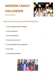 English Worksheet: Halloween MODERN FAMILY
