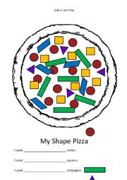 English Worksheet: The Pizza (count shapes)