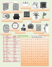 English Worksheet: Let�s create compound words.