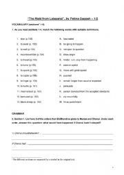 English Worksheet: The Maid from Lalapanzi - reading comprehension 1/2