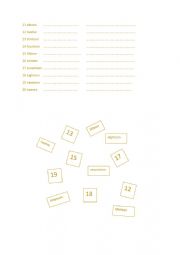 English Worksheet: Numbers 11-19