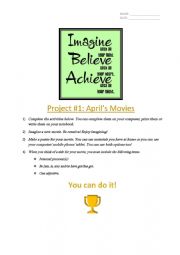 English Worksheet: MOVIE PROJECT - Personal Pronouns - Verb 