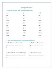 English Worksheet: Past Simple TEST