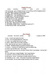 English Worksheet: simple present vs simple past