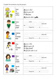 English Worksheet: His - Her
