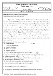 English Worksheet: magnets 