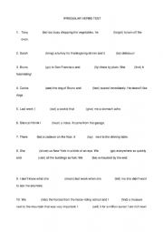 English Worksheet: irregular verbs test