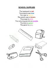 English Worksheet: School supplies worksheet 