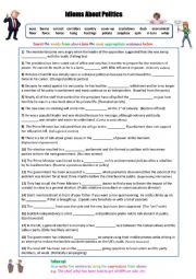 English Worksheet: Idioms about Politics