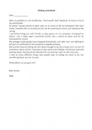 English Worksheet: letter to the agony aunt