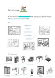 English Worksheet: Parts of the house