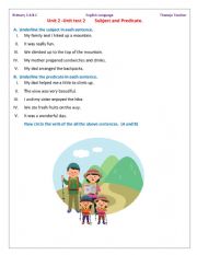 Subject and Predicate worksheets