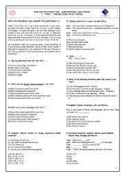 English Worksheet: 2020-2021 10th GRADE 1st term-1st exam