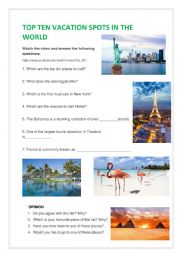 vacations worksheets