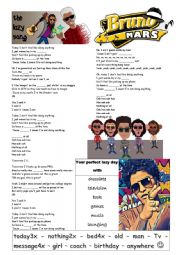 English Worksheet: Bruno Mars - Lazy song