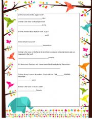 English Worksheet: BOOK REPORT