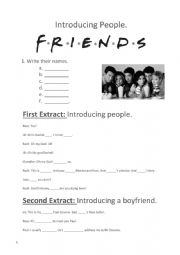 English Worksheet: Introductions friend clips