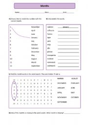 English Worksheet: MONTHS