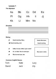 No prep Starter Lesson 1 - Alphabets & Greeting