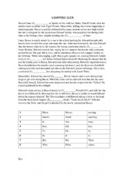 English Worksheet: Vampires suck film