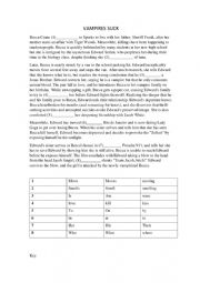 English Worksheet: Vampires suck film