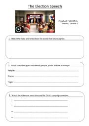 English Worksheet: Everybody Hates the Class President