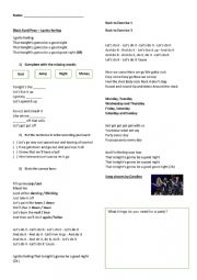 English Worksheet: SONG I BEP I GOTTA A FEELING