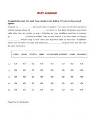 English Worksheet: Body Language