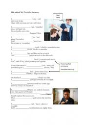 English Worksheet: I brushed my teeth in January