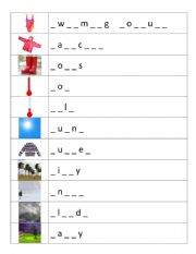 English Worksheet: usage if it�s - weather worksheet