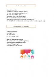 English Worksheet: Customer care 