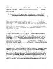 English Worksheet: 3rd form mid-term test 1