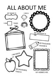English Worksheet: All about me