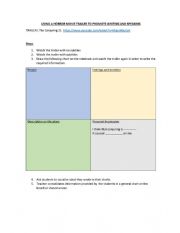 English Worksheet: HORROR MOVIE TRAILER ACTIVITY: THE CONJURING 2