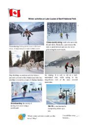 Outdoor winter activities at Lake Louise