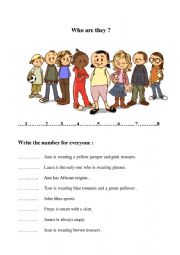 English Worksheet: Who are they ?